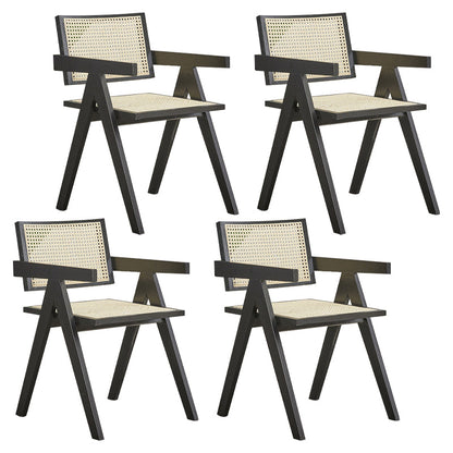 Silla de comedor de ratán moderna muebles laterales de comedor abiertos en acabado mate para brasserie