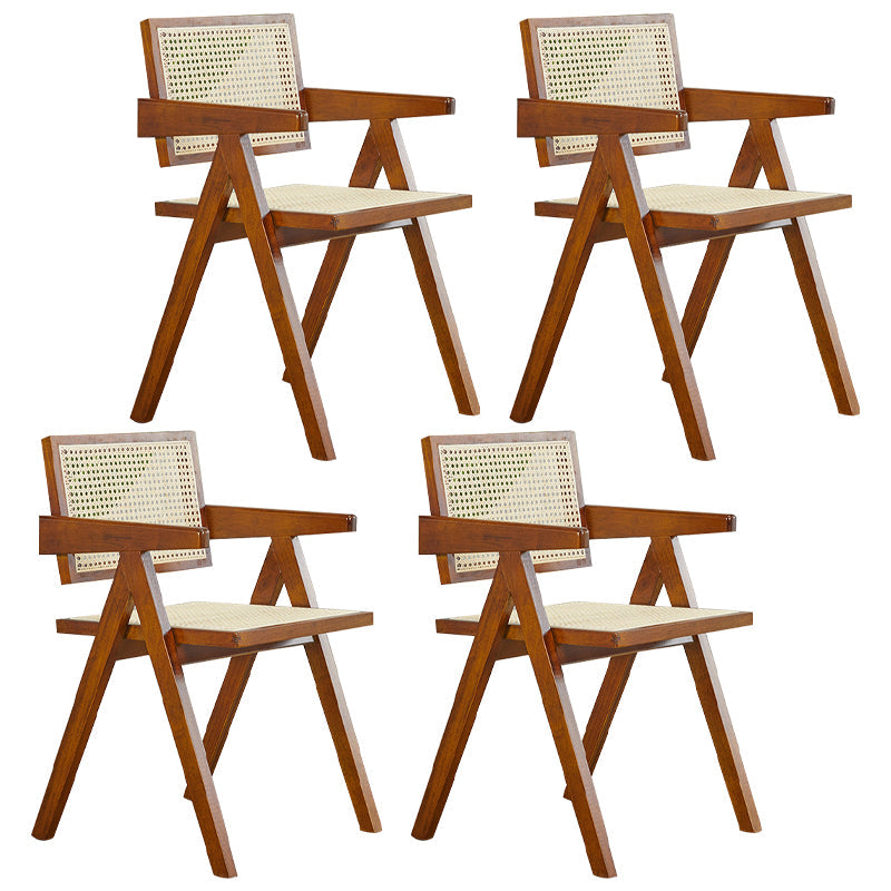 Silla de comedor de ratán moderna muebles laterales de comedor abiertos en acabado mate para brasserie