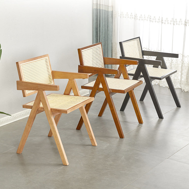 Silla de comedor de ratán moderna muebles laterales de comedor abiertos en acabado mate para brasserie