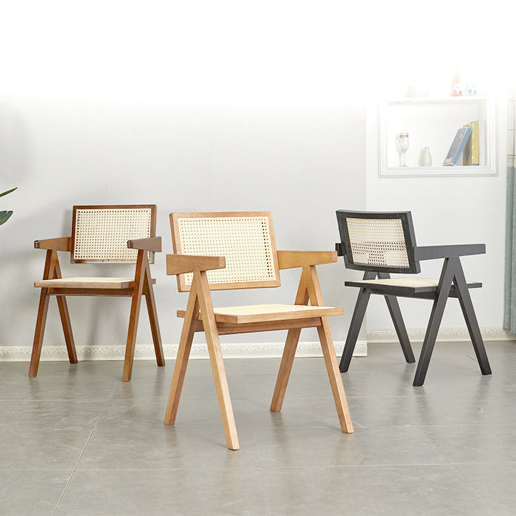 Silla de comedor de ratán moderna muebles laterales de comedor abiertos en acabado mate para brasserie