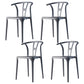 Modern Plastic Chair Matte Finish Chair with 4 Legs for Home