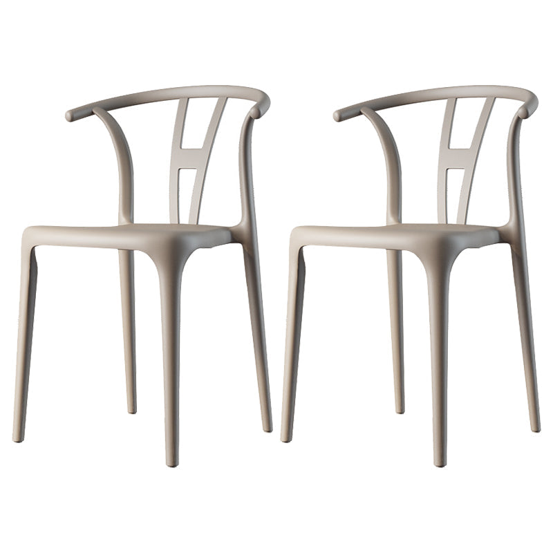 Modern Plastic Chair Matte Finish Chair with 4 Legs for Home