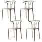 Modern Plastic Chair Matte Finish Chair with 4 Legs for Home
