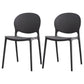 Modern Plastic Chair Kitchen Open Back Dining Side Furniture in Matte Finish Black 2 Piece Set Clearhalo 'Dining Chairs' 'Dining Tables & Seating' 'dining_chair' 'furn' 'furn_dining_chair' 'Furniture' 'Kitchen & Dining Furniture' 5465158