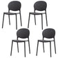 Modern Plastic Chair Kitchen Open Back Dining Side Furniture in Matte Finish Black 4 Piece Set Clearhalo 'Dining Chairs' 'Dining Tables & Seating' 'dining_chair' 'furn' 'furn_dining_chair' 'Furniture' 'Kitchen & Dining Furniture' 5465159
