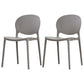 Modern Plastic Chair Kitchen Open Back Dining Side Furniture in Matte Finish Grey 2 Piece Set Clearhalo 'Dining Chairs' 'Dining Tables & Seating' 'dining_chair' 'furn' 'furn_dining_chair' 'Furniture' 'Kitchen & Dining Furniture' 5465166