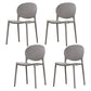 Modern Plastic Chair Kitchen Open Back Dining Side Furniture in Matte Finish Grey 4 Piece Set Clearhalo 'Dining Chairs' 'Dining Tables & Seating' 'dining_chair' 'furn' 'furn_dining_chair' 'Furniture' 'Kitchen & Dining Furniture' 5465168
