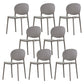 Modern Plastic Chair Kitchen Open Back Dining Side Furniture in Matte Finish Grey 8 Piece Set Clearhalo 'Dining Chairs' 'Dining Tables & Seating' 'dining_chair' 'furn' 'furn_dining_chair' 'Furniture' 'Kitchen & Dining Furniture' 5465172