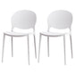 Modern Plastic Chair Kitchen Open Back Dining Side Furniture in Matte Finish White 2 Piece Set Clearhalo 'Dining Chairs' 'Dining Tables & Seating' 'dining_chair' 'furn' 'furn_dining_chair' 'Furniture' 'Kitchen & Dining Furniture' 5465174