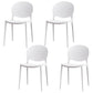 Modern Plastic Chair Kitchen Open Back Dining Side Furniture in Matte Finish White 4 Piece Set Clearhalo 'Dining Chairs' 'Dining Tables & Seating' 'dining_chair' 'furn' 'furn_dining_chair' 'Furniture' 'Kitchen & Dining Furniture' 5465175