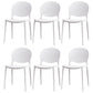 Modern Plastic Chair Kitchen Open Back Dining Side Furniture in Matte Finish White 6 Piece Set Clearhalo 'Dining Chairs' 'Dining Tables & Seating' 'dining_chair' 'furn' 'furn_dining_chair' 'Furniture' 'Kitchen & Dining Furniture' 5465177