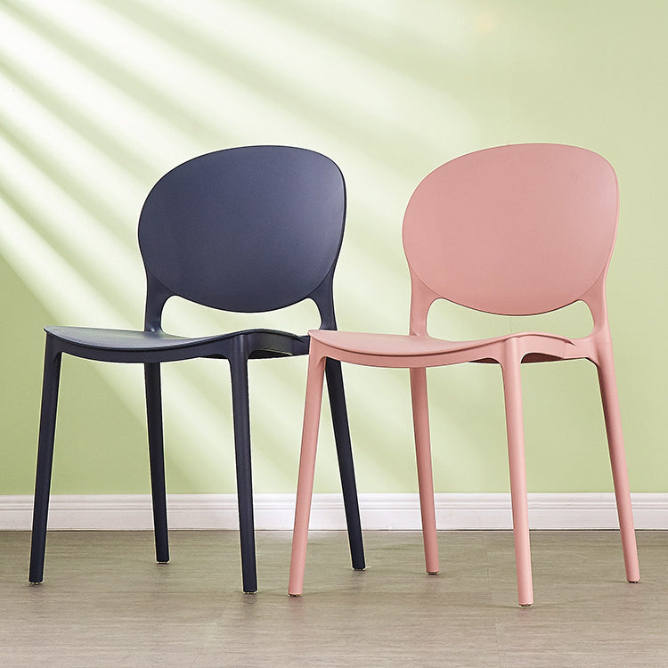 Modern Plastic Chair Kitchen Open Back Dining Side Furniture in Matte Finish Clearhalo 'Dining Chairs' 'Dining Tables & Seating' 'dining_chair' 'furn' 'furn_dining_chair' 'Furniture' 'Kitchen & Dining Furniture' 5465178