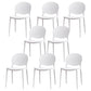 Modern Plastic Chair Kitchen Open Back Dining Side Furniture in Matte Finish White 8 Piece Set Clearhalo 'Dining Chairs' 'Dining Tables & Seating' 'dining_chair' 'furn' 'furn_dining_chair' 'Furniture' 'Kitchen & Dining Furniture' 5465180
