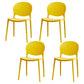 Modern Plastic Chair Kitchen Open Back Dining Side Furniture in Matte Finish Yellow 4 Piece Set Clearhalo 'Dining Chairs' 'Dining Tables & Seating' 'dining_chair' 'furn' 'furn_dining_chair' 'Furniture' 'Kitchen & Dining Furniture' 5465183