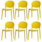 Modern Plastic Chair Kitchen Open Back Dining Side Furniture in Matte Finish Yellow 6 Piece Set Clearhalo 'Dining Chairs' 'Dining Tables & Seating' 'dining_chair' 'furn' 'furn_dining_chair' 'Furniture' 'Kitchen & Dining Furniture' 5465185
