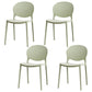 Modern Plastic Chair Kitchen Open Back Dining Side Furniture in Matte Finish Green 4 Piece Set Clearhalo 'Dining Chairs' 'Dining Tables & Seating' 'dining_chair' 'furn' 'furn_dining_chair' 'Furniture' 'Kitchen & Dining Furniture' 5465188