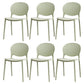 Modern Plastic Chair Kitchen Open Back Dining Side Furniture in Matte Finish Green 6 Piece Set Clearhalo 'Dining Chairs' 'Dining Tables & Seating' 'dining_chair' 'furn' 'furn_dining_chair' 'Furniture' 'Kitchen & Dining Furniture' 5465189