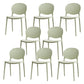 Modern Plastic Chair Kitchen Open Back Dining Side Furniture in Matte Finish Green 8 Piece Set Clearhalo 'Dining Chairs' 'Dining Tables & Seating' 'dining_chair' 'furn' 'furn_dining_chair' 'Furniture' 'Kitchen & Dining Furniture' 5465190