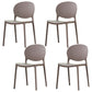 Modern Plastic Chair Kitchen Open Back Dining Side Furniture in Matte Finish Coffee 4 Piece Set Clearhalo 'Dining Chairs' 'Dining Tables & Seating' 'dining_chair' 'furn' 'furn_dining_chair' 'Furniture' 'Kitchen & Dining Furniture' 5465192