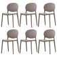 Modern Plastic Chair Kitchen Open Back Dining Side Furniture in Matte Finish Coffee 6 Piece Set Clearhalo 'Dining Chairs' 'Dining Tables & Seating' 'dining_chair' 'furn' 'furn_dining_chair' 'Furniture' 'Kitchen & Dining Furniture' 5465193