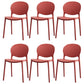 Modern Plastic Chair Kitchen Open Back Dining Side Furniture in Matte Finish Crimson 6 Piece Set Clearhalo 'Dining Chairs' 'Dining Tables & Seating' 'dining_chair' 'furn' 'furn_dining_chair' 'Furniture' 'Kitchen & Dining Furniture' 5465197