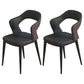 Modern Style Faux Leather Dining Side Chairs Open Back Dining Side Chair Black 2 Piece Set Clearhalo 'Dining Chairs' 'Dining Tables & Seating' 'dining_chair' 'furn' 'furn_dining_chair' 'Furniture' 'Kitchen & Dining Furniture' 5465285