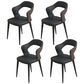 Modern Style Faux Leather Dining Side Chairs Open Back Dining Side Chair Black 4 Piece Set Clearhalo 'Dining Chairs' 'Dining Tables & Seating' 'dining_chair' 'furn' 'furn_dining_chair' 'Furniture' 'Kitchen & Dining Furniture' 5465286