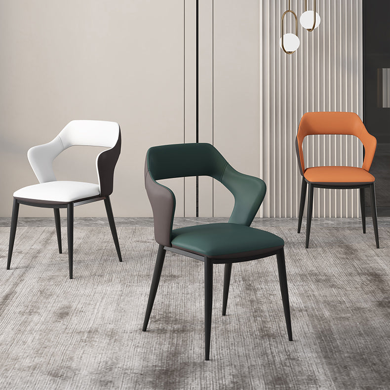 Modern Style Faux Leather Dining Side Chairs Open Back Dining Side Chair Clearhalo 'Dining Chairs' 'Dining Tables & Seating' 'dining_chair' 'furn' 'furn_dining_chair' 'Furniture' 'Kitchen & Dining Furniture' 5465290