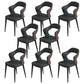 Modern Style Faux Leather Dining Side Chairs Open Back Dining Side Chair Black 8 Piece Set Clearhalo 'Dining Chairs' 'Dining Tables & Seating' 'dining_chair' 'furn' 'furn_dining_chair' 'Furniture' 'Kitchen & Dining Furniture' 5465291