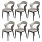 Modern Style Faux Leather Dining Side Chairs Open Back Dining Side Chair Grey 6 Piece Set Clearhalo 'Dining Chairs' 'Dining Tables & Seating' 'dining_chair' 'furn' 'furn_dining_chair' 'Furniture' 'Kitchen & Dining Furniture' 5465296