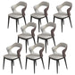 Modern Style Faux Leather Dining Side Chairs Open Back Dining Side Chair Grey 8 Piece Set Clearhalo 'Dining Chairs' 'Dining Tables & Seating' 'dining_chair' 'furn' 'furn_dining_chair' 'Furniture' 'Kitchen & Dining Furniture' 5465298
