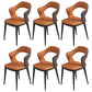Modern Style Faux Leather Dining Side Chairs Open Back Dining Side Chair Orange 6 Piece Set Clearhalo 'Dining Chairs' 'Dining Tables & Seating' 'dining_chair' 'furn' 'furn_dining_chair' 'Furniture' 'Kitchen & Dining Furniture' 5465301