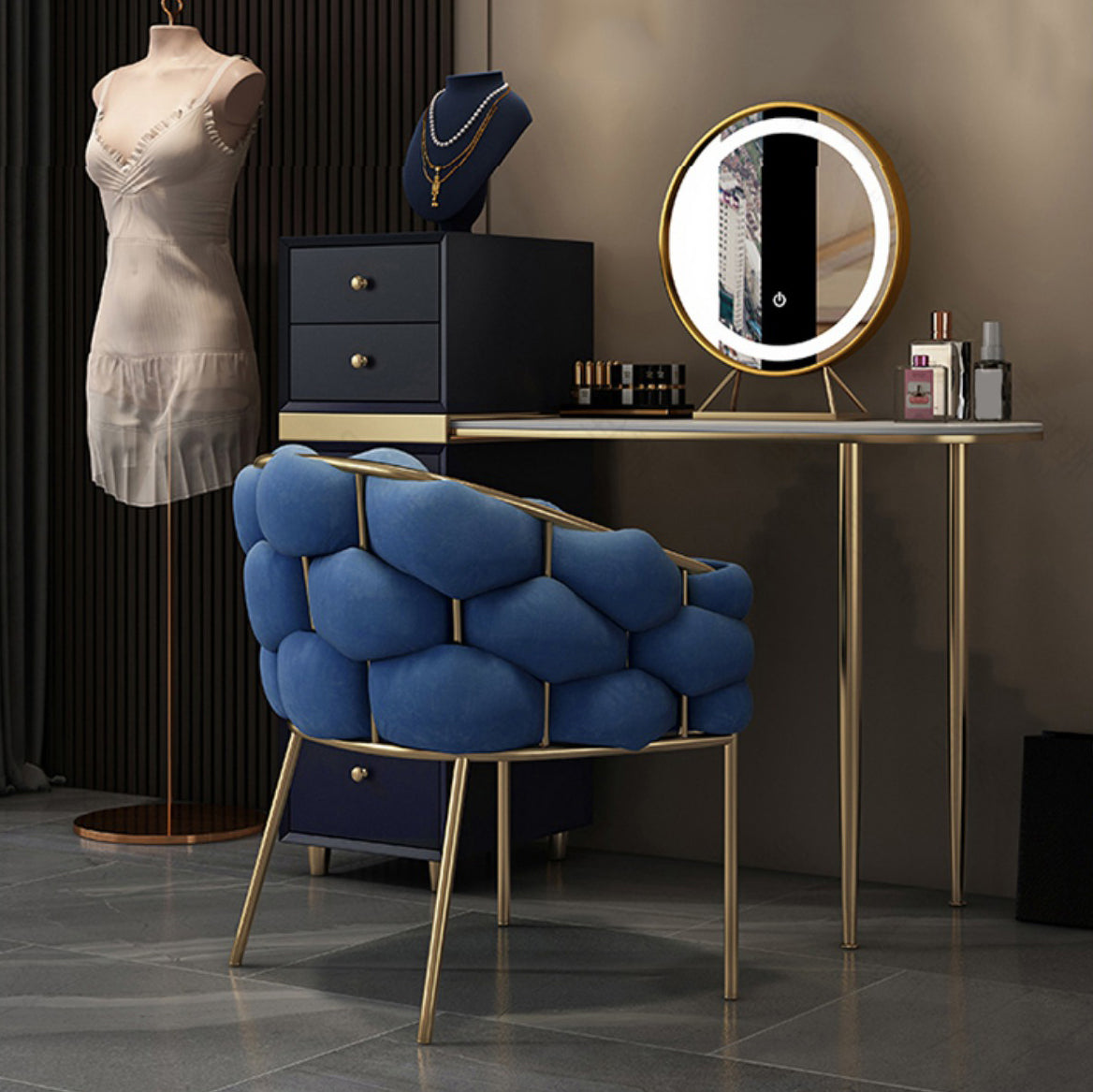 Chaise de salle à manger en velours glamour