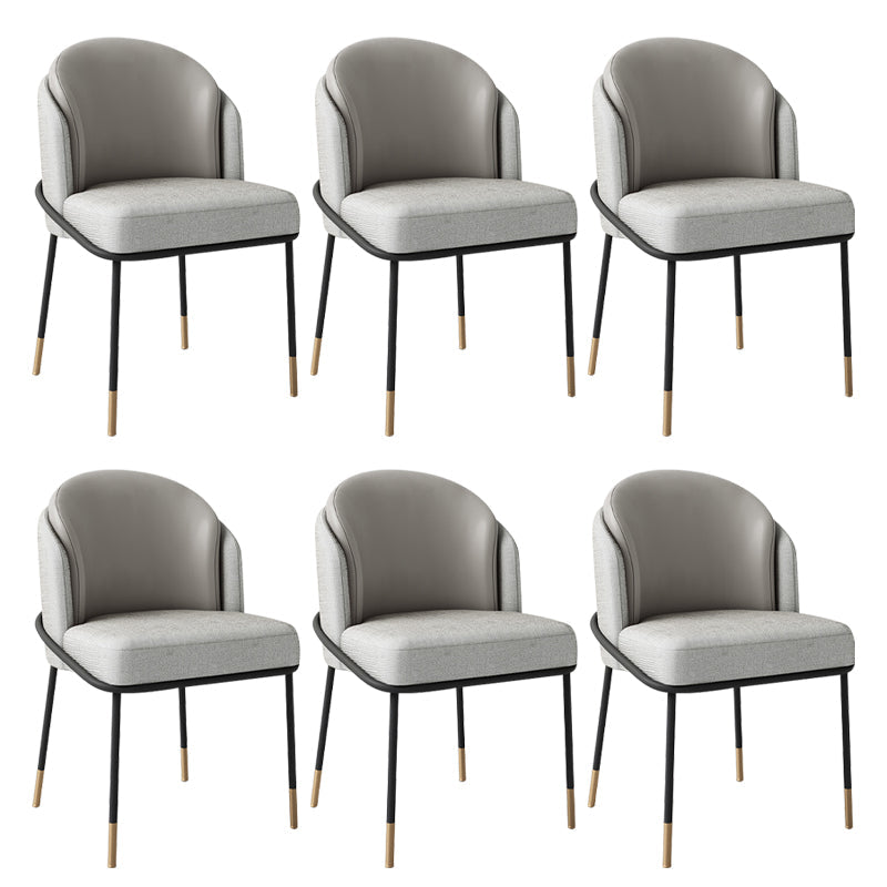 Glam Metal Dining Chair Upholstered Armless Dining Chairs for Restaurant Use