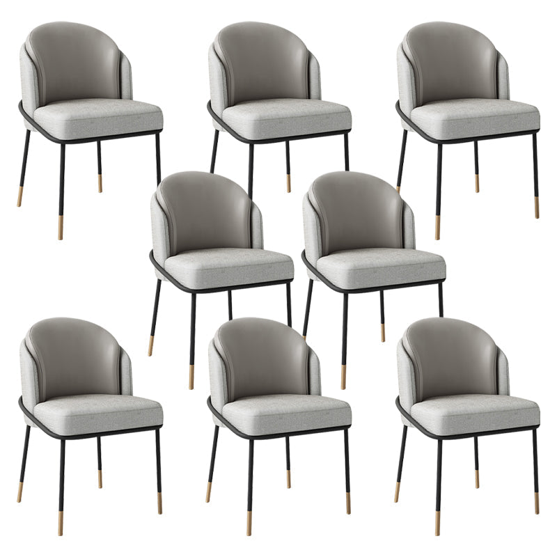 Glam Metal Dining Chair Upholstered Armless Dining Chairs for Restaurant Use
