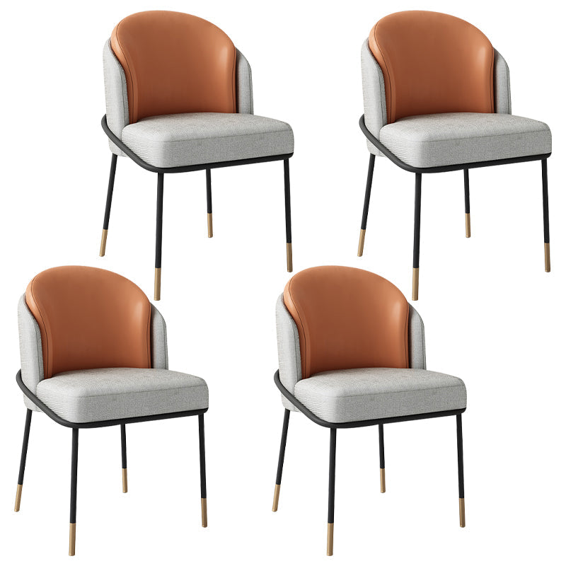 Glam Metal Dining Chair Upholstered Armless Dining Chairs for Restaurant Use