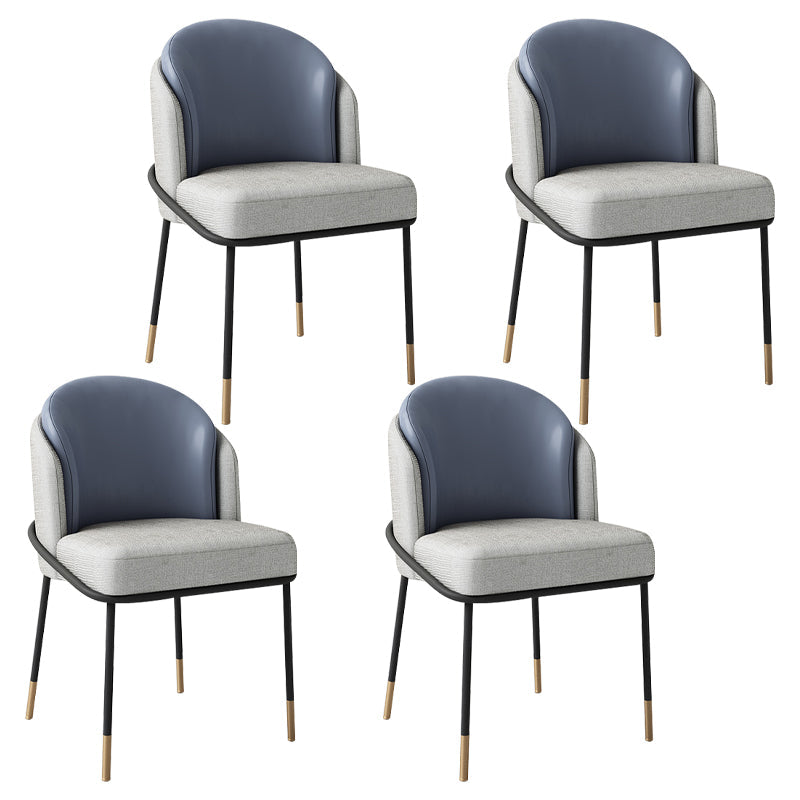 Glam Metal Dining Chair Upholstered Armless Dining Chairs for Restaurant Use