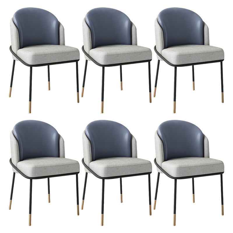 Glam Metal Dining Chair Upholstered Armless Dining Chairs for Restaurant Use
