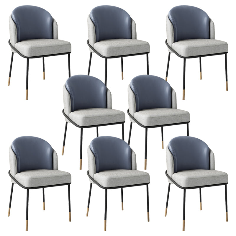 Glam Metal Dining Chair Upholstered Armless Dining Chairs for Restaurant Use