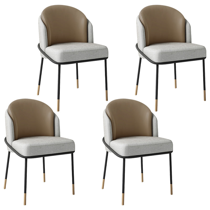 Glam Metal Dining Chair Upholstered Armless Dining Chairs for Restaurant Use