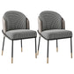 Glam Metal Dining Chair Upholstered Armless Dining Chairs for Restaurant Use