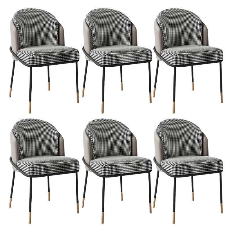 Glam Metal Dining Chair Upholstered Armless Dining Chairs for Restaurant Use
