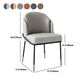 Glam Metal Dining Chair Upholstered Armless Dining Chairs for Restaurant Use