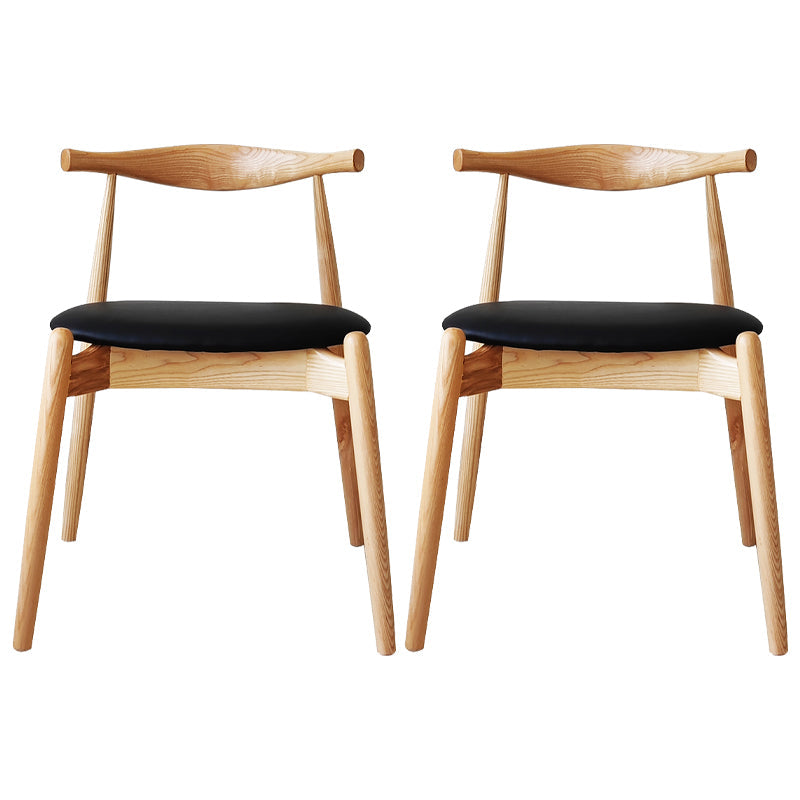 Modern Style Faux Leather Dining Chair Open Back Dining Side Chair