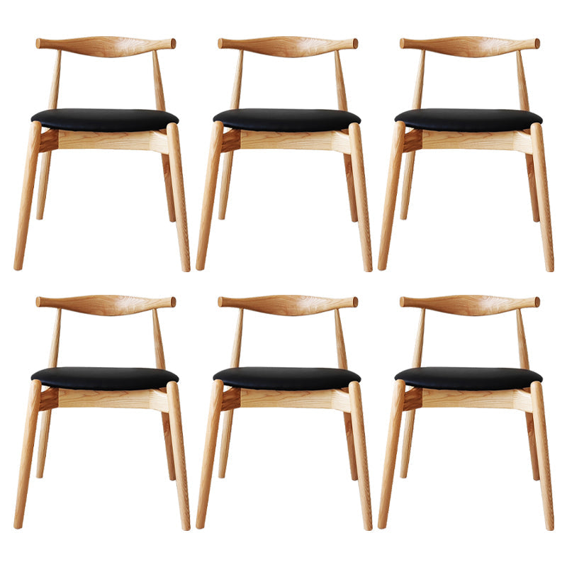 Modern Style Faux Leather Dining Chair Open Back Dining Side Chair