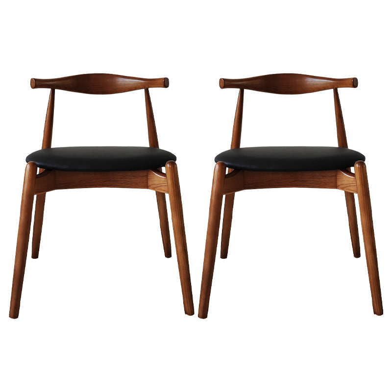 Modern Style Faux Leather Dining Chair Open Back Dining Side Chair