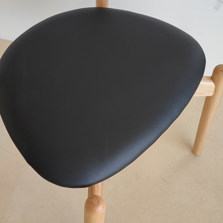 Modern Style Faux Leather Dining Chair Open Back Dining Side Chair