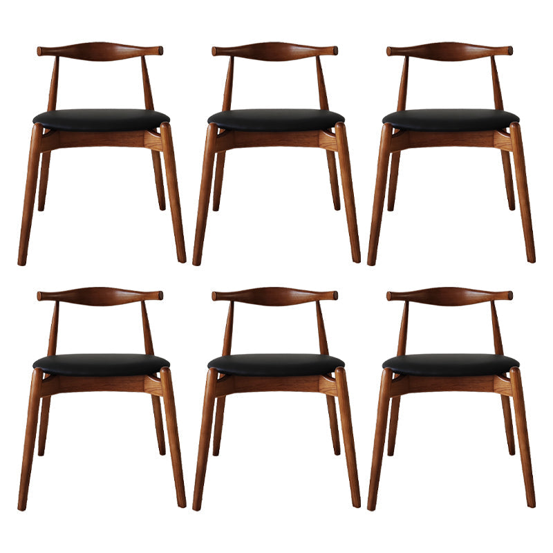 Modern Style Faux Leather Dining Chair Open Back Dining Side Chair