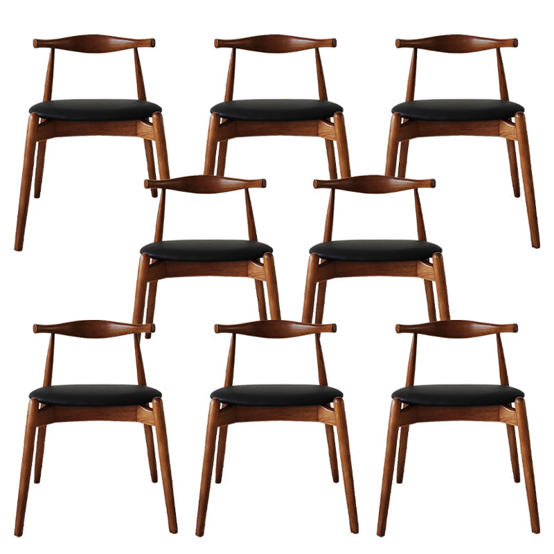 Modern Style Faux Leather Dining Chair Open Back Dining Side Chair