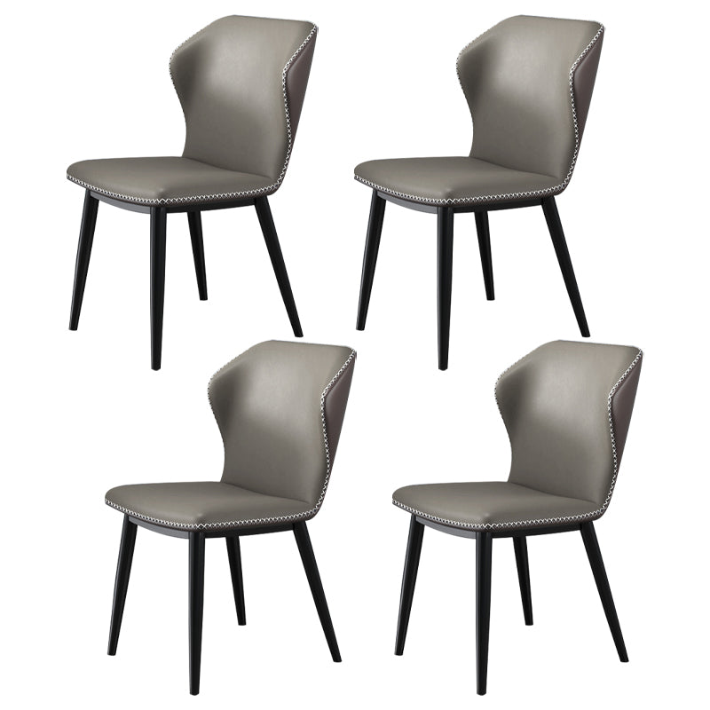 Industrial Metal Dining Room Chair Faux Leather Dining Chair for Restaurant Use